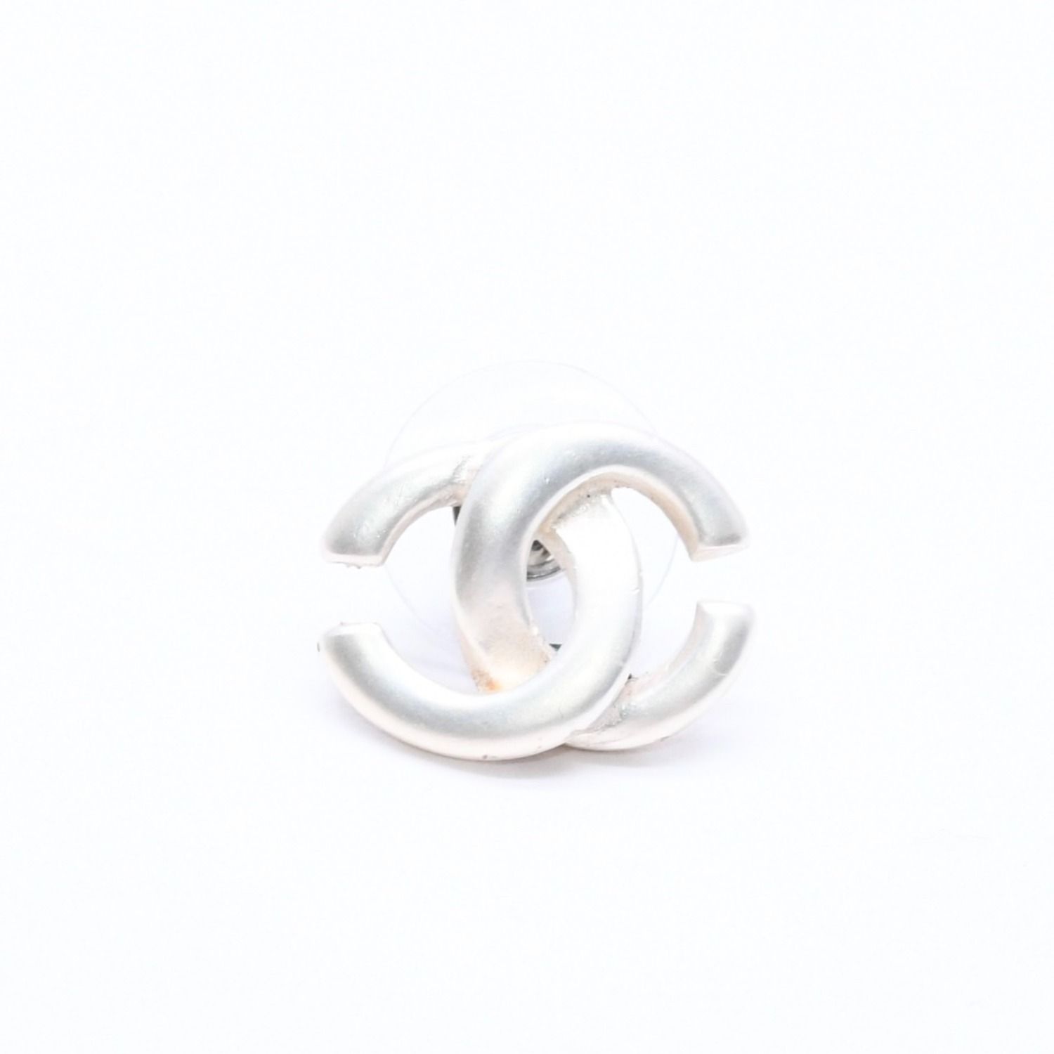 極美品 CHANEL シャネル ピアス ココマーク シルバー ホワイト 01 A刻印 フランス製 片耳 重量約1.46g 中古 4c061142