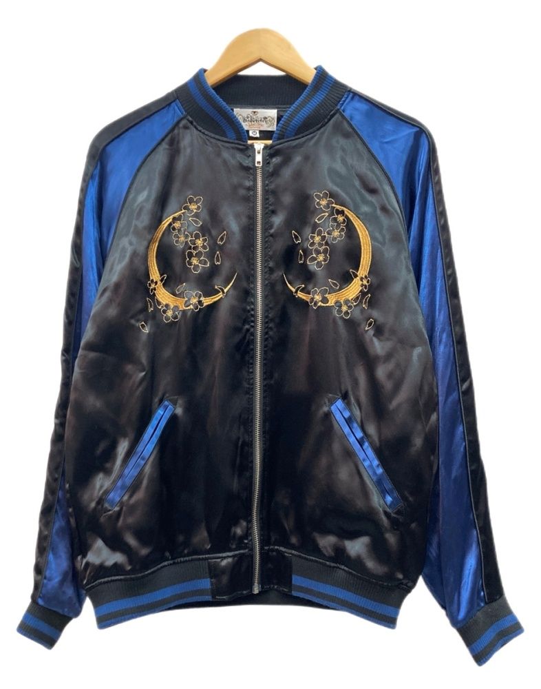 カラクリダマシイ 絡繰魂 Souvenir Jacket スーベニア ジャケット 浮世絵北斎 スカジャン ジップアップ 刺繍 アウター 黒 293082 ジャケット 総柄 ブラック Mサイズ 104MT-3348 14,652円