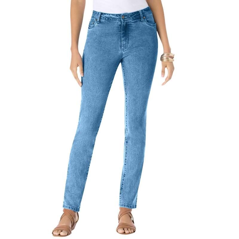 ロアマンズ レディース ボトムス デニムパンツ プラスサイズ Roamans Womens Plusize Invisible Stretch Iconic Boyfriend Jean Light