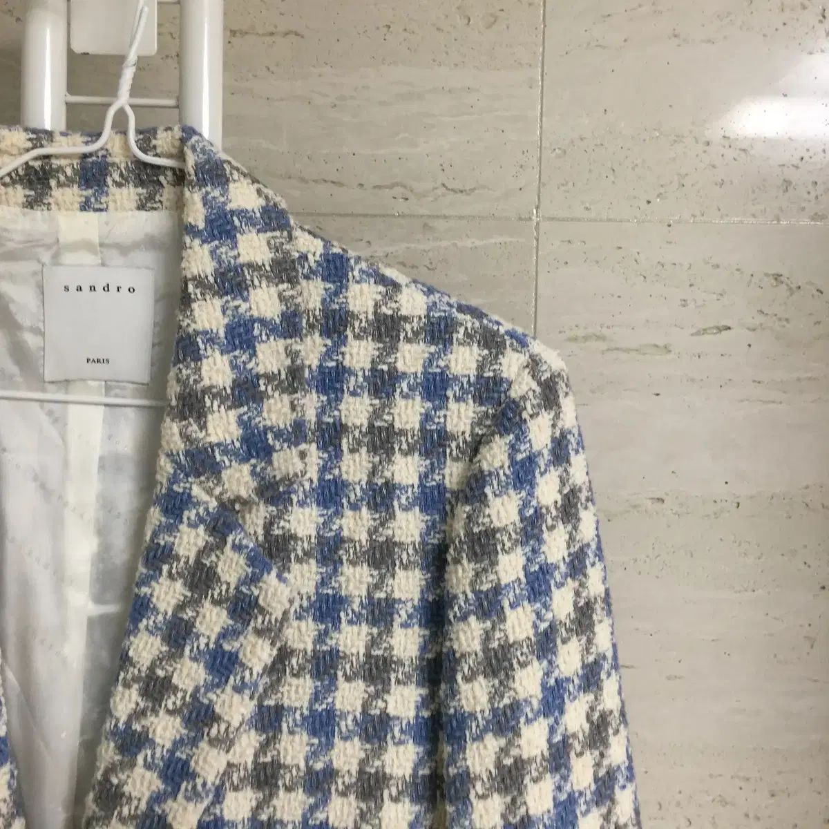 Sandro チェック パータン ジャケット SANDRO Bastille herringbone 