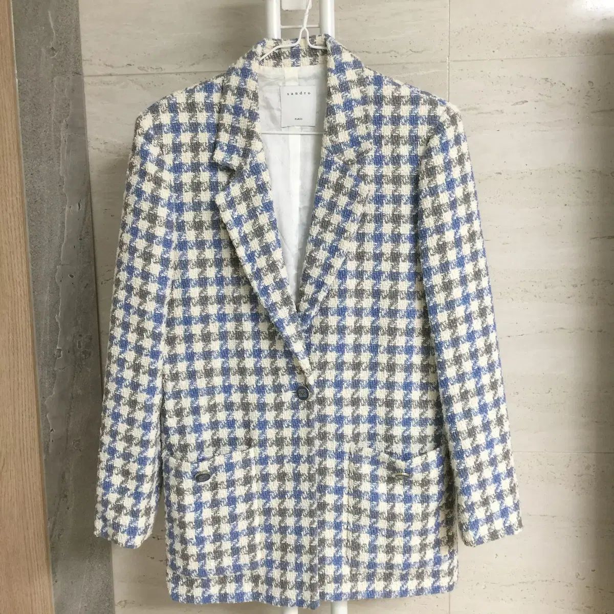 Sandro チェック パータン ジャケット SANDRO Bastille herringbone 