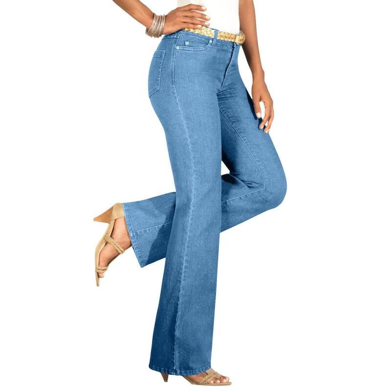 ロアマンズ レディース ボトムス デニムパンツ ブーツカット プラスサイズ トール ブーツ Roamans Womens Plusize Tall Invisible Stretch Iconic B