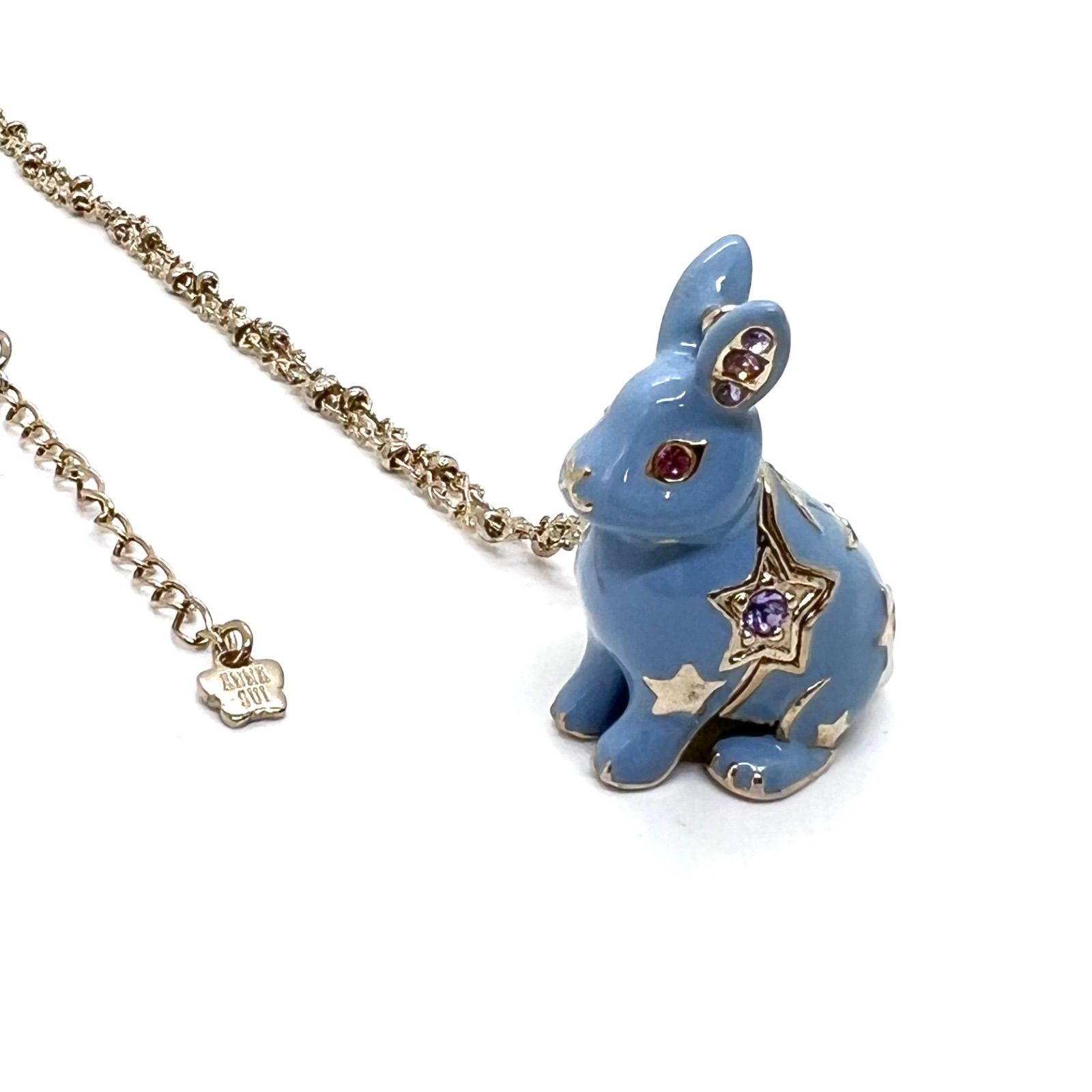 美品☆ANNA SUI アナスイ ネックレス うさぎ ラビット モチーフ ブルー