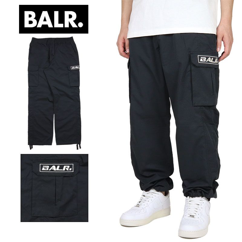 ボーラー パンツ BALR. カーゴパンツ ナイロンパンツ 太め ゆったり メンズ ブランド 大きいサイズ おしゃれ おすすめ 人気 サッカー 黒 balr062 ブラック M L XL
