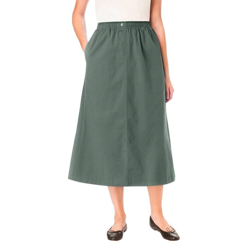 ウーマン ウィズイン レディース ボトムスカート プラスサイズ Woman Within Womens Plusize 7Day Mockfly Skirt Pine