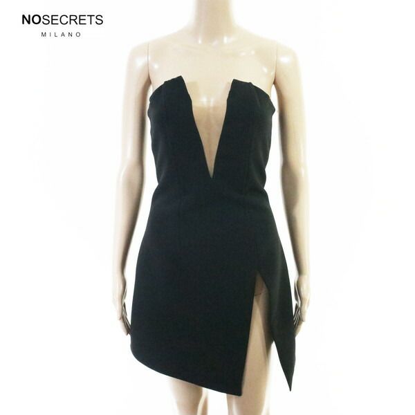 80%OFF 新品 ノーシークレッツ NO SECRETS トップス 40 ECS1395 Sサイズ ブラック レディース ベアトップトップス ビスチェ カッティング