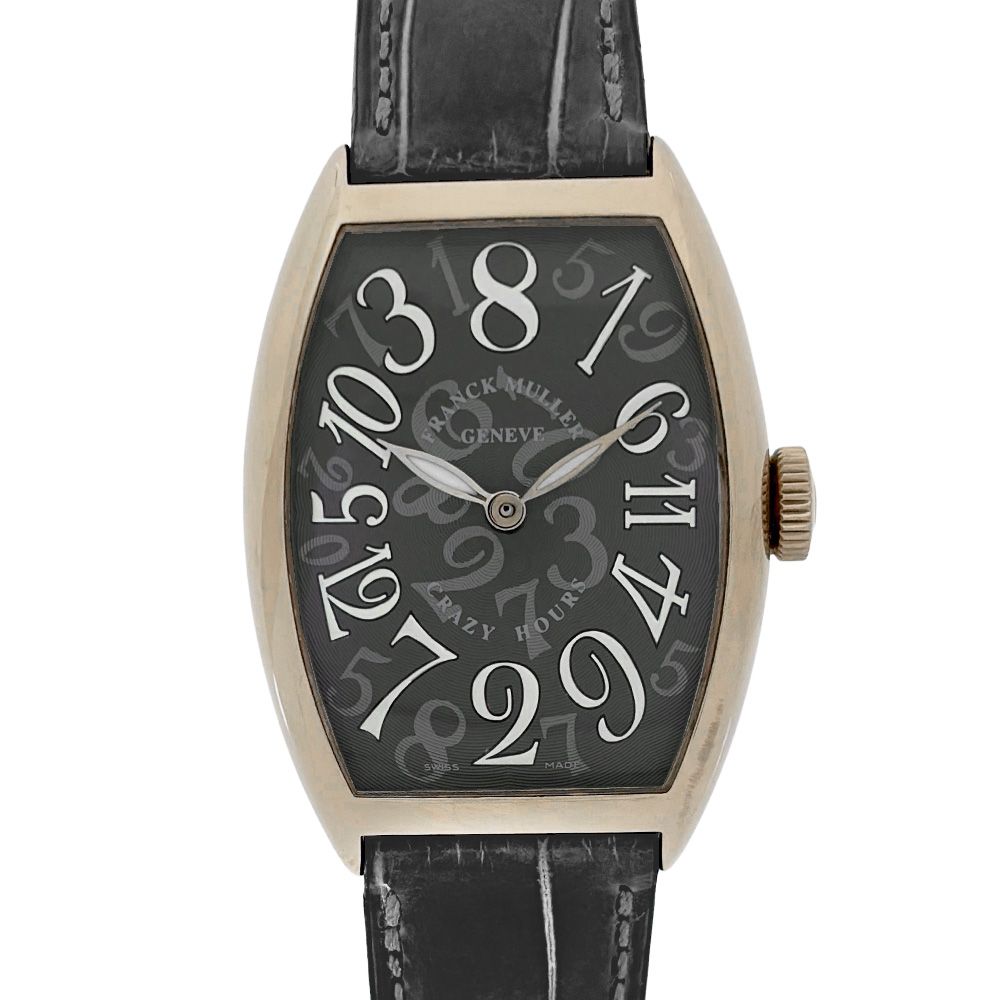 フランクミュラー FRANCK MULLER 5850CH トノー カーベックス クレイジーアワーズ 腕時計 グレー文字盤 K18WG ホワイトゴールド メンズ【中古】