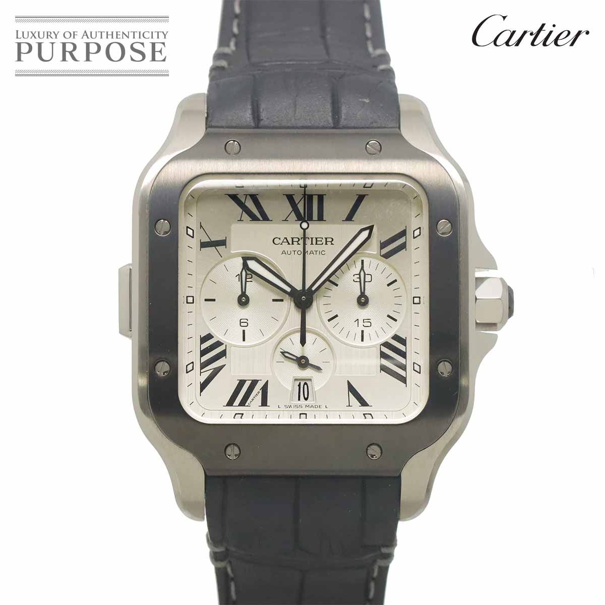 カルティエ Cartier サントスドゥカルティエ クロノグラフ XL WSSA0017 メンズ 腕時計 デイト 自動巻き Santos De Cartier 90331746