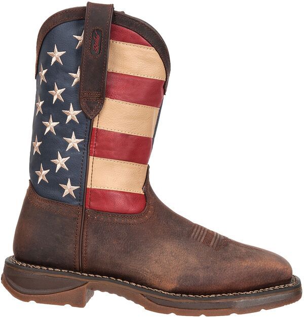 ドゥランゴ メンズ シューズ ブーツ・レインブーツ Tシャツ Durango Mens Rebel American Flag 11 Steel Toe Western Work Boots Brow