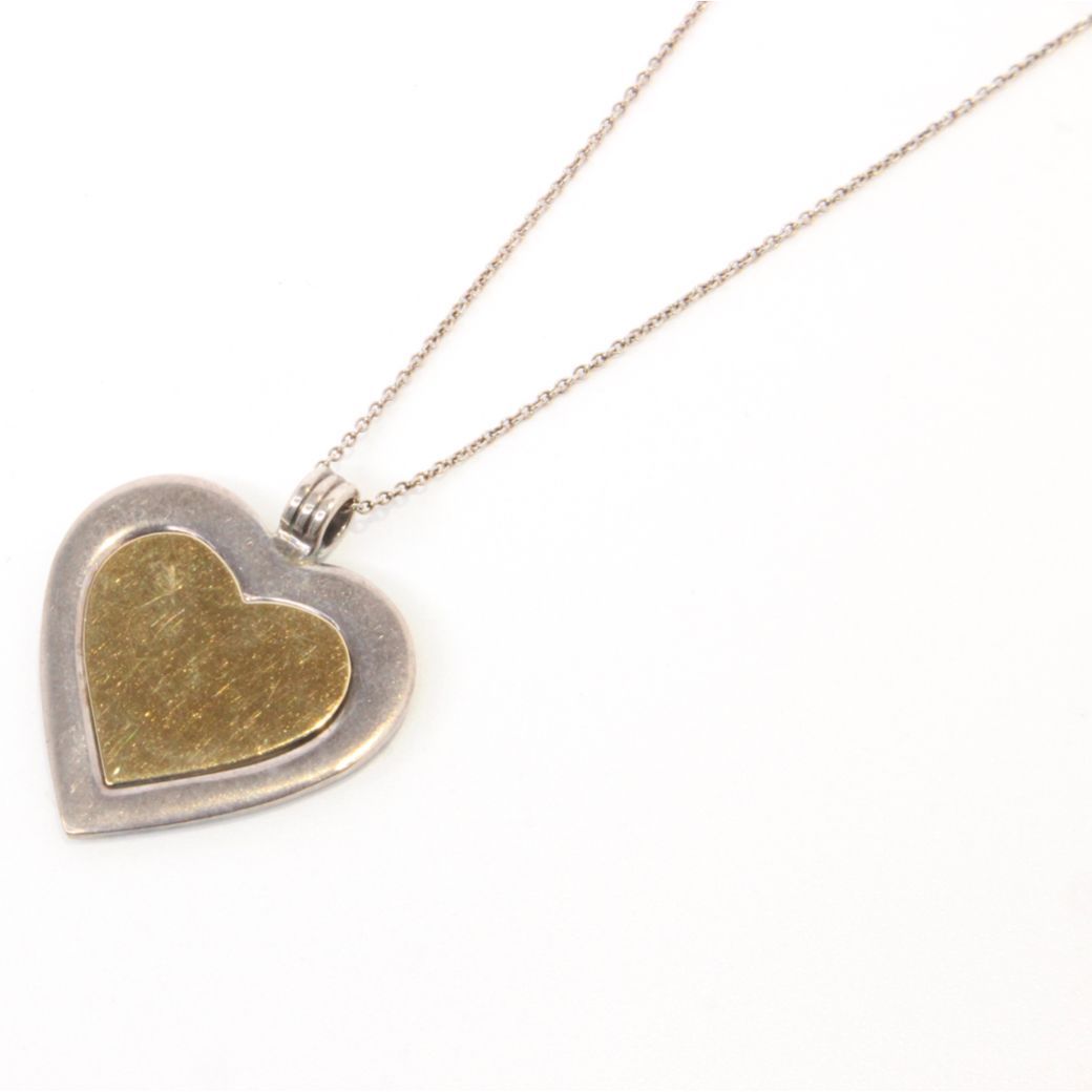 ★【TIFFANY & Co.】ティファニー　SV925　K18YG　ハートモチーフネックレス　ネックレス　41cm 26,235円