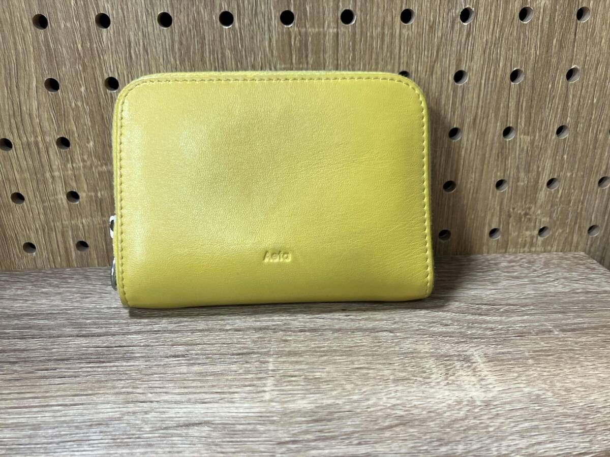 AETA/ コインケース/ウォレットイエロー　内側汚れあり