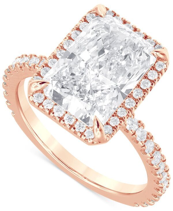 バッジェリーミシュカ レディース アクセサリー リング Badgley Mischka Certified Lab Grown Diamond RadiantCut Halo Engagement R