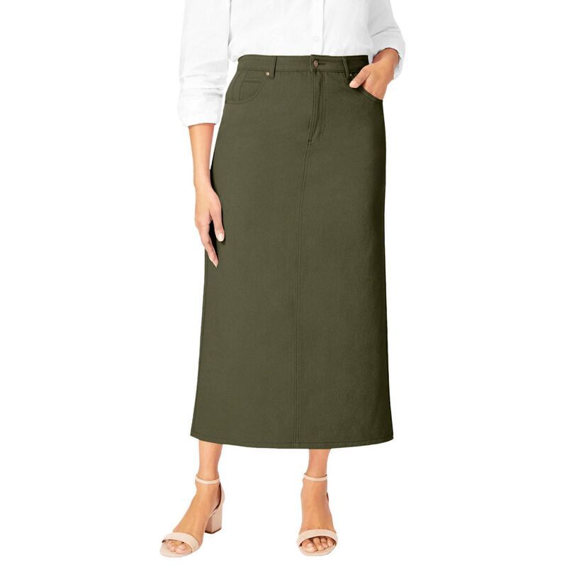 ジェシカロンドン レディース ボトムスカート プラスサイズ ミディ コットン デニム Jessica London Womens Plusize Classicotton Denimidi Skirt