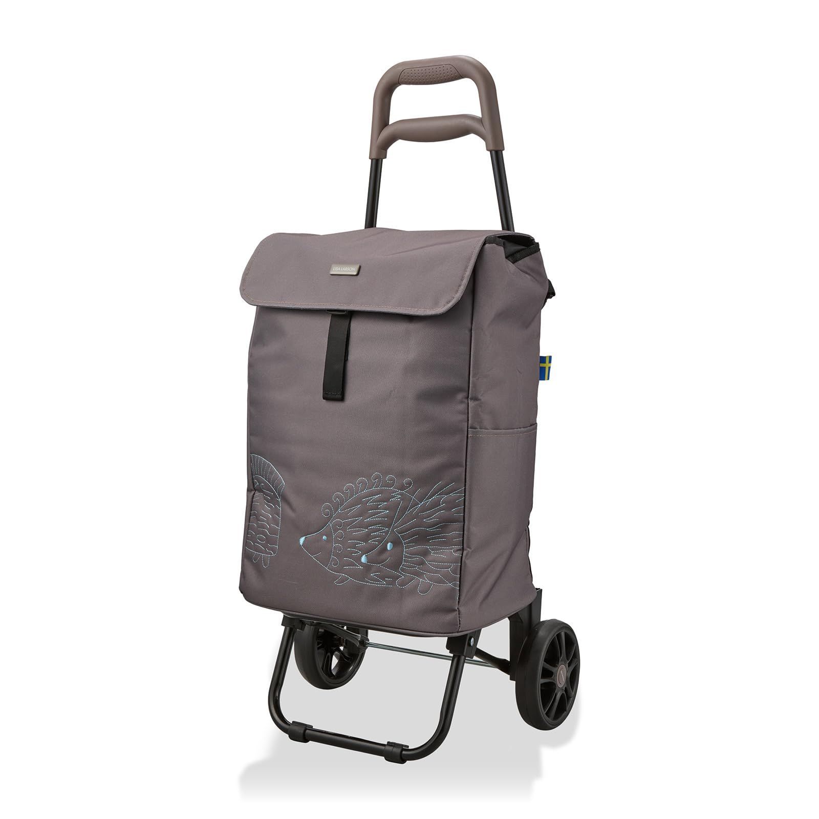 【人気商品】保冷保温 折りたたみ リサ・ラーソン カート用フック付き カサ入れポケット付き ショッピングカート 4042 LL13.グレージュハリネズミ