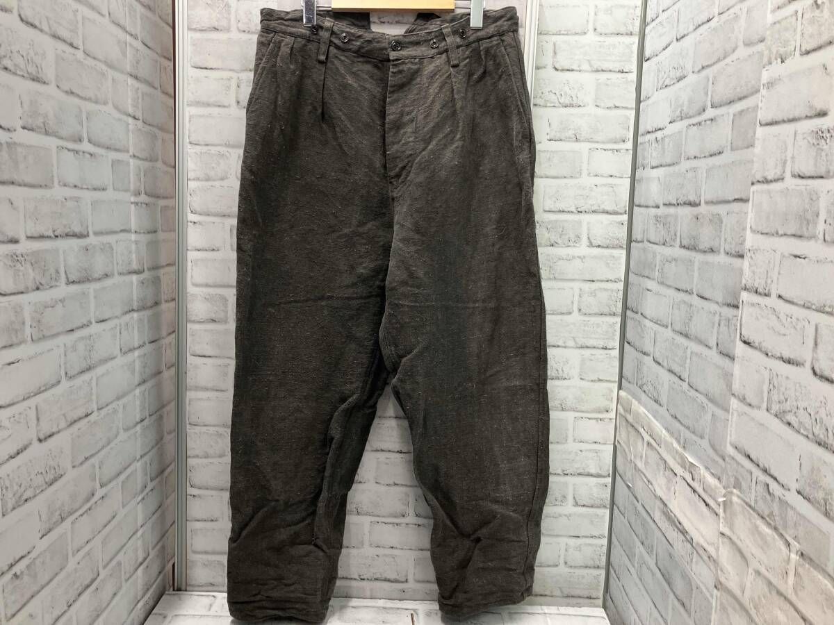 ANDREW DRIFTWOOD/Work Trousers/リネンパンツ/チャコールグレー/アンドリュードリフトウッド/ボタンフライ