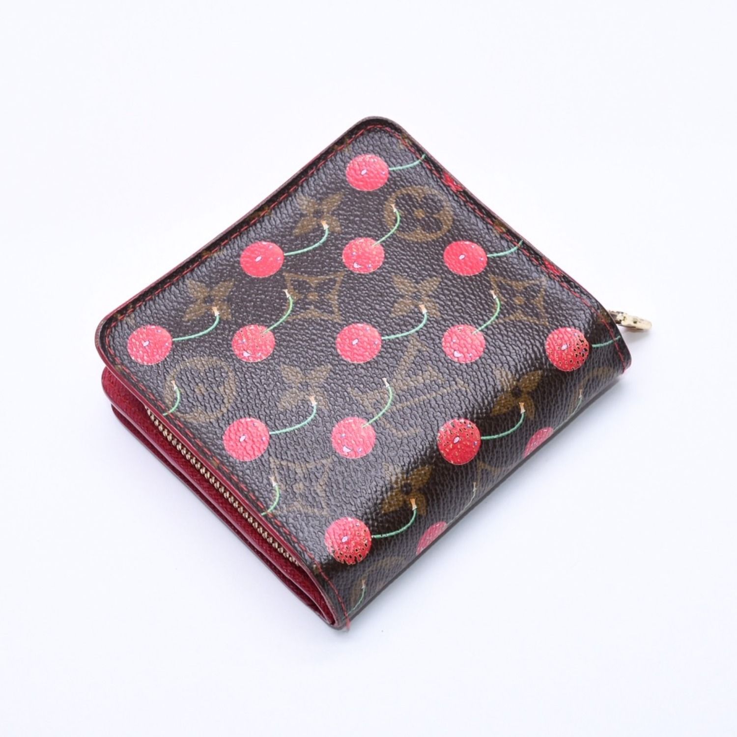 ルイヴィトン モノグラムミニ スニーカー 38 キャンバス　24cm チェリー LOUIS VUITTON ルイヴィトン モノグラムチェリー コンパクトジップ