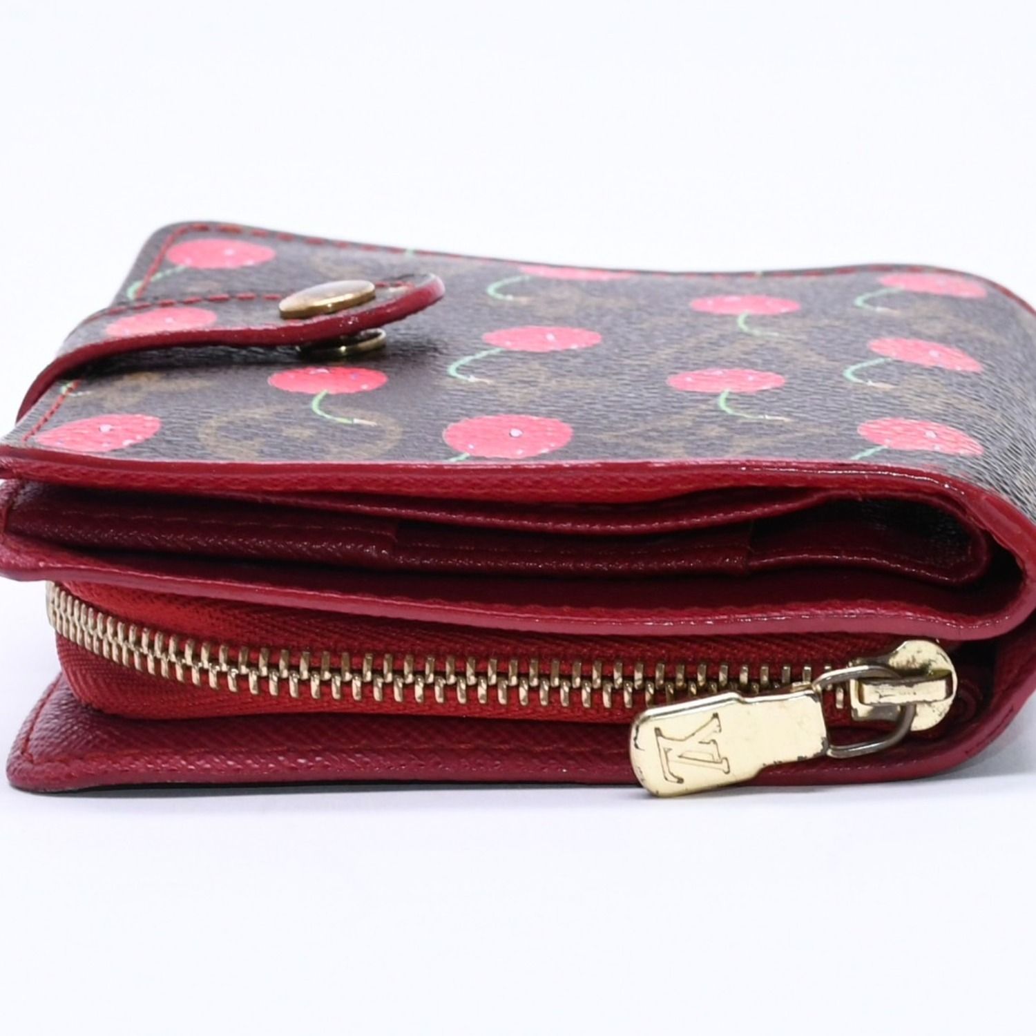 ルイヴィトン モノグラムミニ スニーカー 38 キャンバス　24cm チェリー LOUIS VUITTON ルイヴィトン モノグラムチェリー コンパクトジップ