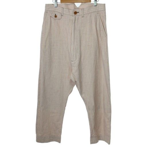 【中古】　Vivienne Westwood　綿パン　チノパン　チェック　ジップフライ　古着　/4304