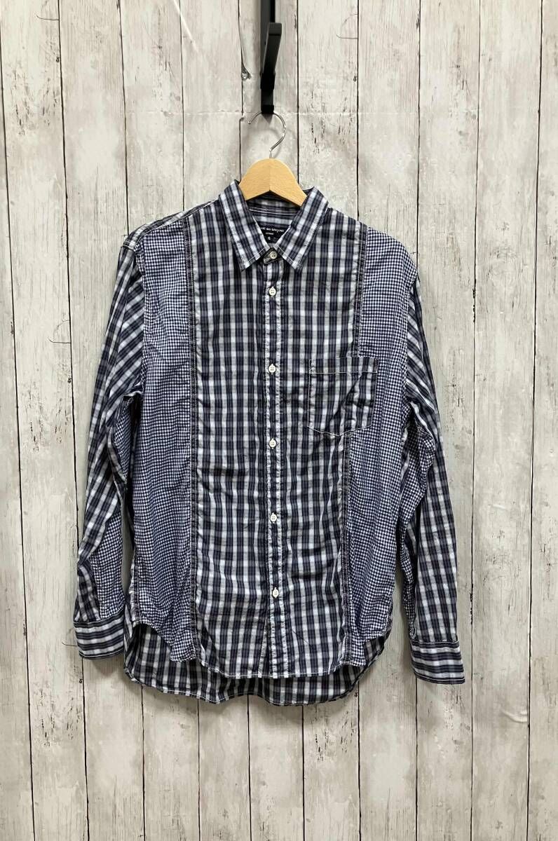 COMME des GARCONS HOMME/長袖シャツ/ブルー／チェック柄／HG-B012／AD2020／コムデギャルソンオム／サイズS