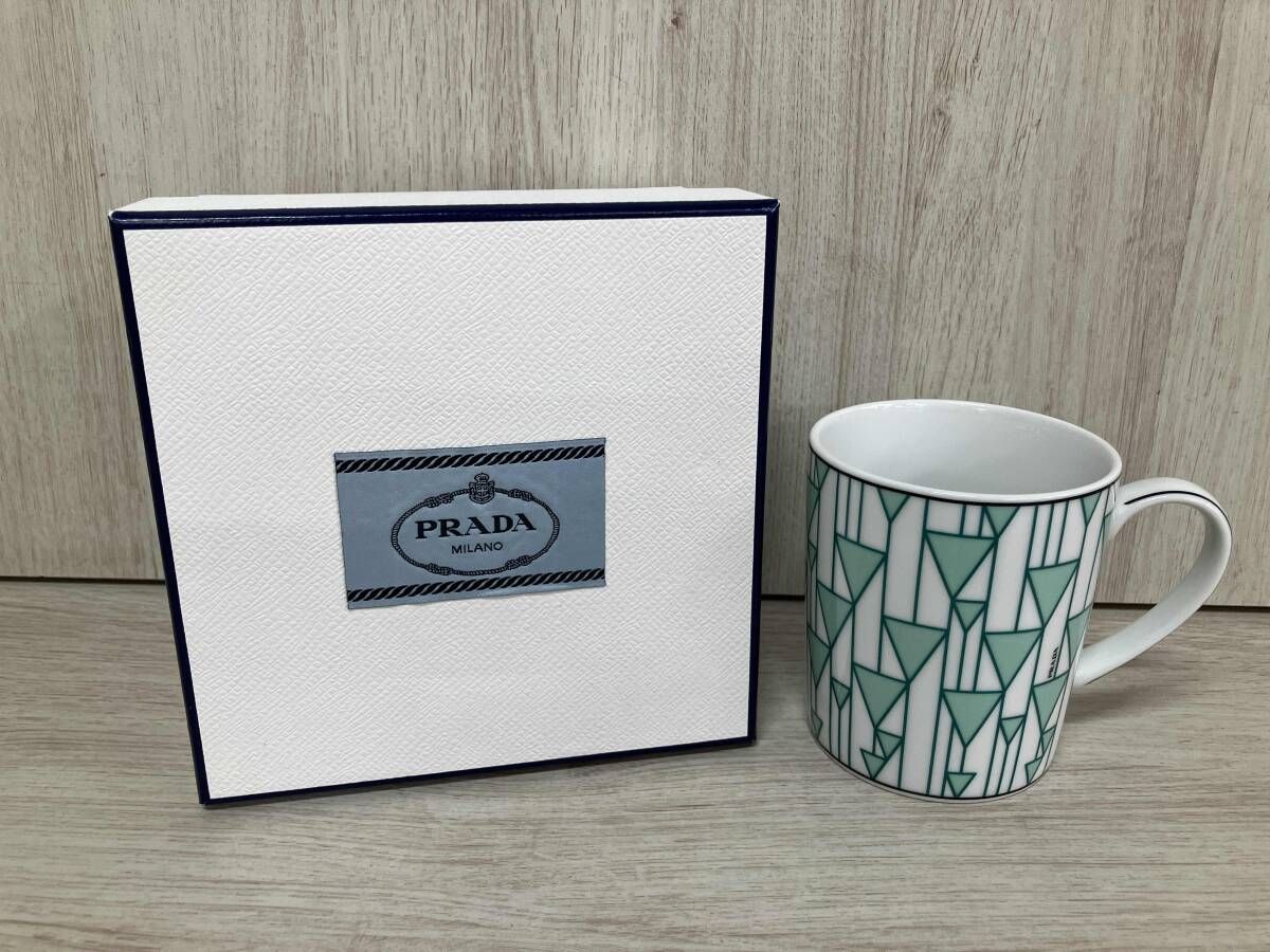 【美品】PRADA プラダ ポーセリン マグカップ グリーン 箱有り