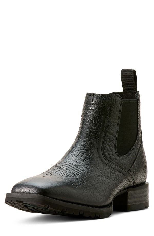 アリアト メンズ シューズ ブーツ・レインブーツ チェルシーブーツ チェルシー Ariat Hybrid Low Boy Western Chelsea Boot Black Adobe ブラック