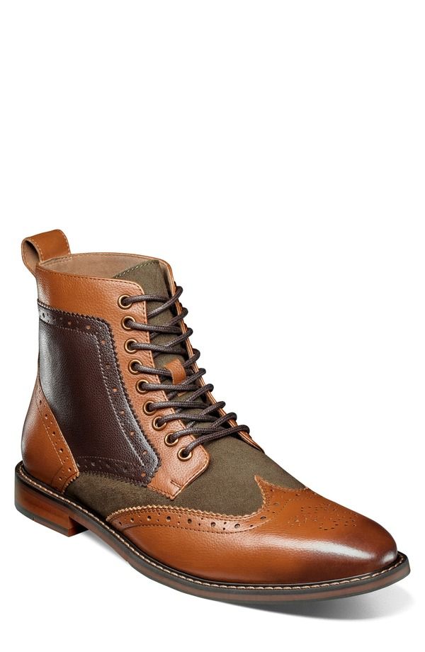 ステイシーアダムス メンズ シューズ ブーツ・レインブーツ ウィングチップ レース Stacy Adams Finnegan Wingtip LaceUp Boot Olive Multi オリーブ