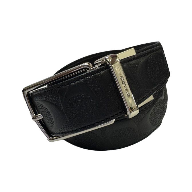 リバーシブル coach ベルト メンズ COACHシグネチャー柄リバーシブル