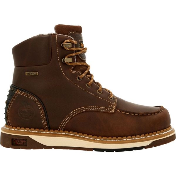 ジョージブーツ メンズ シューズ ブーツ・レインブーツ Georgia Boot Waterproof AMP LT Wedge Waterproof MocToe Work Boot Brown ブ