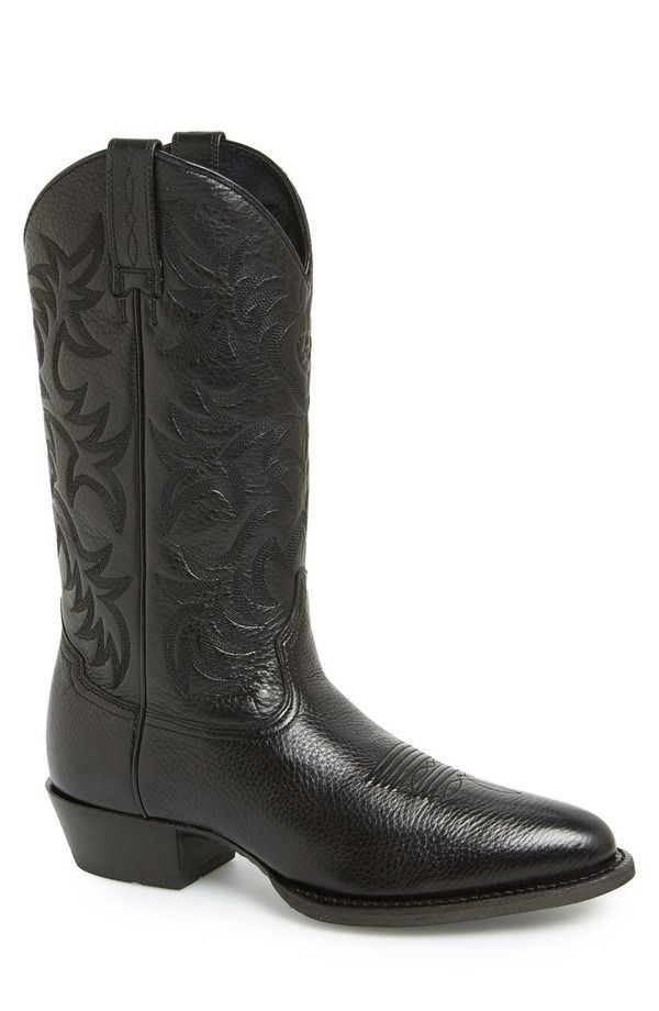 アリアト メンズ シューズ ブーツ・レインブーツ Ariat Heritage R Toe Western Boot Black ブラック