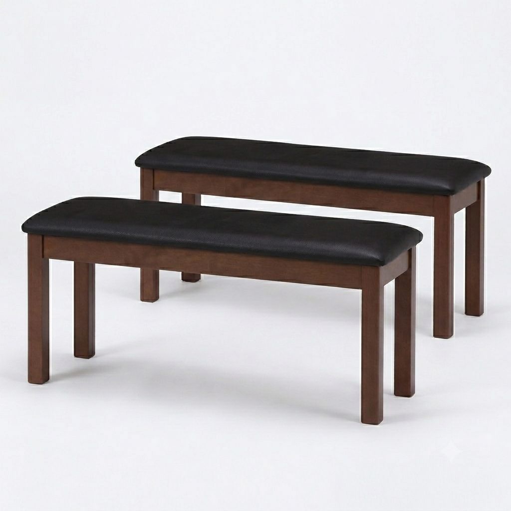 ベンチ ダイニングベンチ 幅95×奥行35×高さ43cm ブラウン 合皮張地 木製 ナチュラルテイスト モルト リビング 店舗×2個