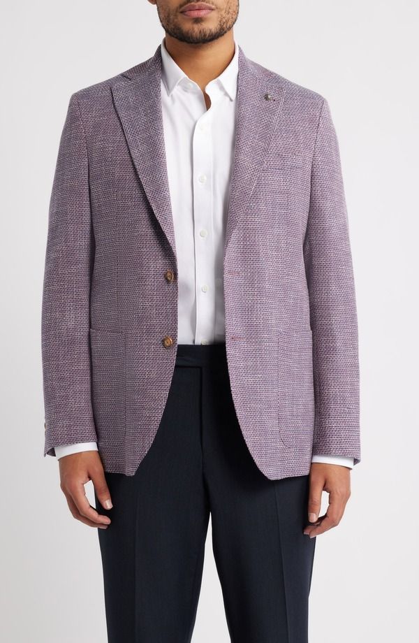 ジャックビクター メンズ アウター ジャケット・ブルゾン コート Jack Victor Hamptom Basketweave Comfortwear Sport Coat Berry