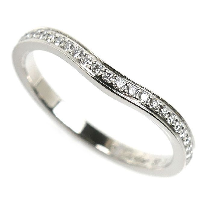 CARTIER カルティエ Pt950プラチナ バレリーナ カーブ ウエディング リング・指輪 B4093050 ダイヤモンド 10号 50 2.7g レディース 中古