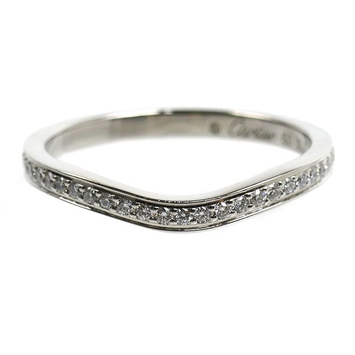 CARTIER カルティエ Pt950プラチナ バレリーナ カーブ ウエディング
