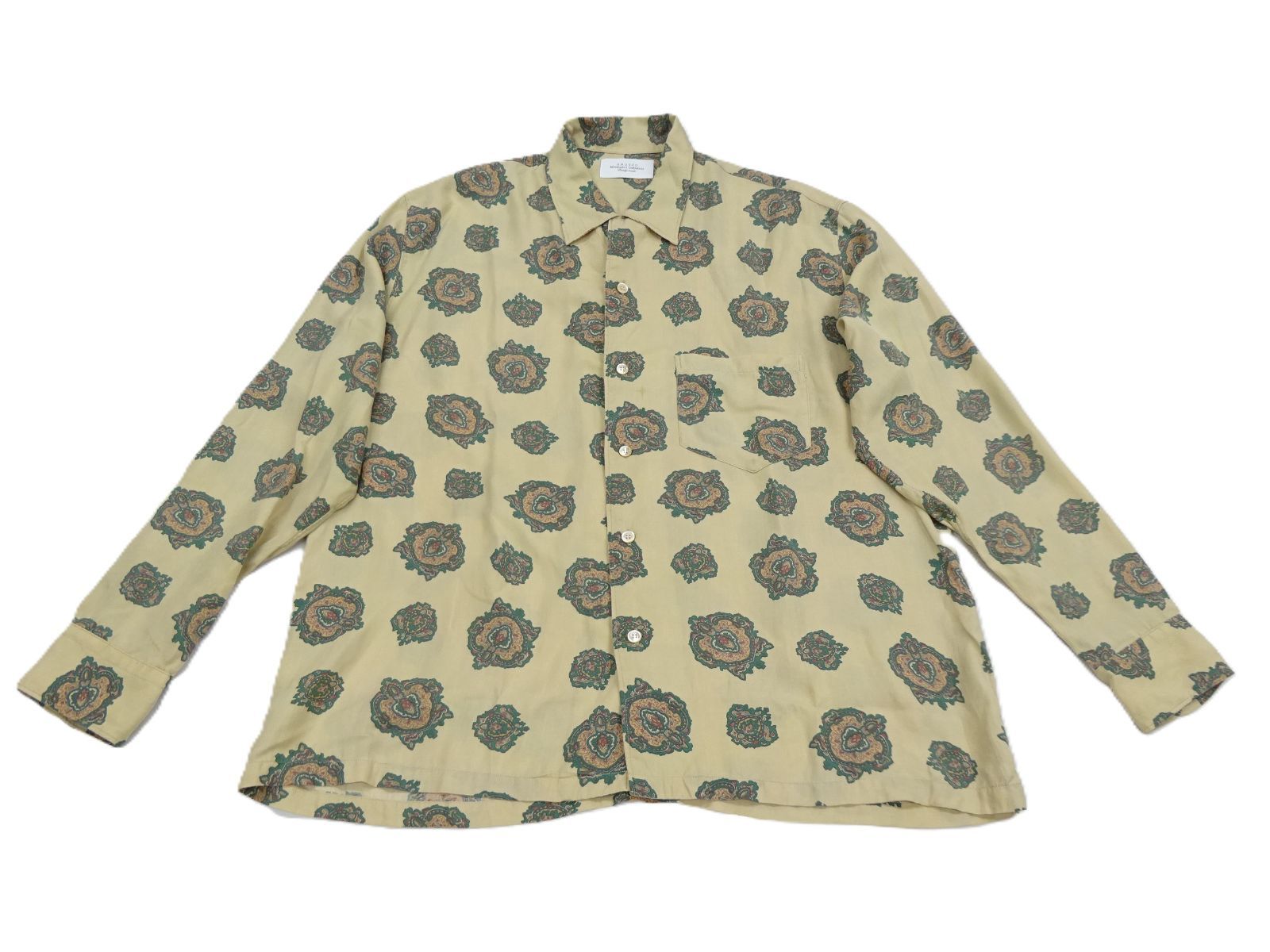 23SS UNUSED アンユーズド Emblem pattern shirt 3 ベージュ 総柄 US2340 エンブレム シャツ
