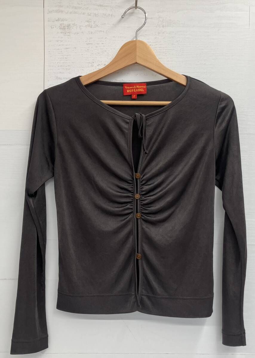 VIVIENNE WESTWOOD／RED LABEL／ギャザーカーディガン／グレー／357-01-39545／ヴィヴィアンウエストウッド 11,142円