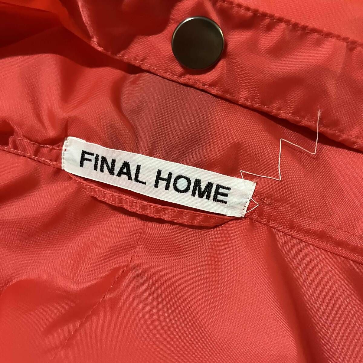 タグ付 美品 FINAL HOME ファイナルホーム レッド サイズM 多重ジップ