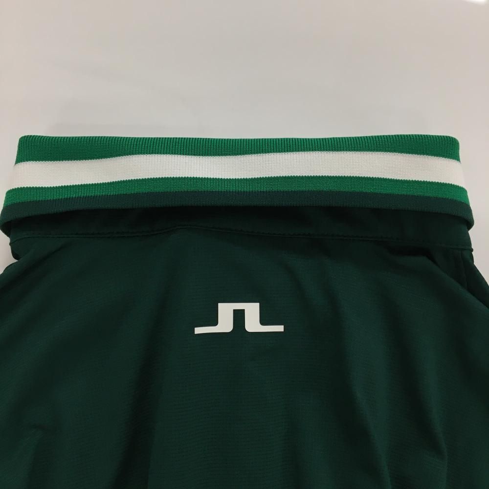超美品】ジェイリンドバーグ 半袖ポロシャツ グリーン×白 襟ボーダー