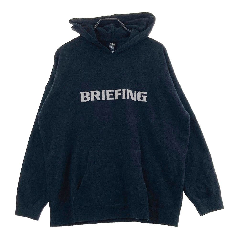 サイズ：L BRIEFING GOLF ブリーフィング フード付き ニットセーター ブラック系 [240101716737] ゴルフウェア メンズ ストスト