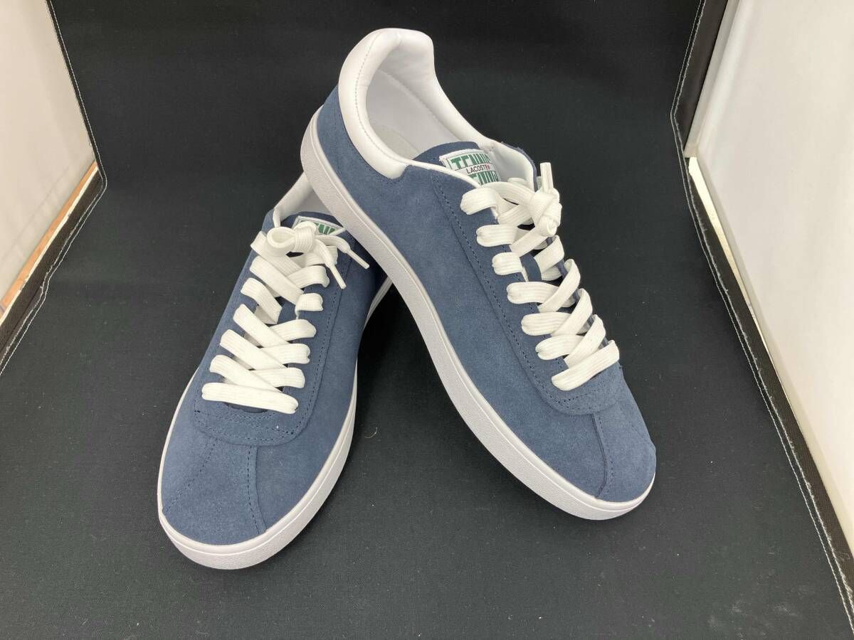 こずのネイビーL LACOSTE ラコステ レザースニーカー ネイビー メンズ BASESHOT 223 1