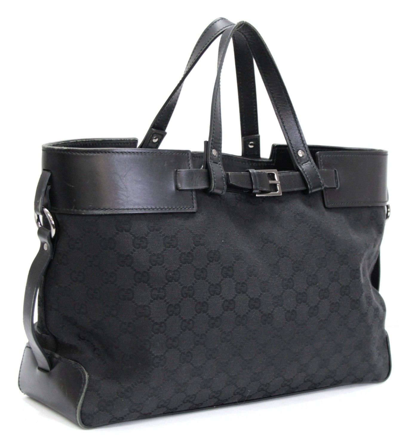 GUCCI グッチ トートバッグ GGキャンバス 黒 106251 【75048】 - メルカリ