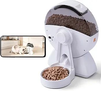 自動給餌器 ケージ取付＋地面置く 2way カメラ付き 猫 中小型犬用 うさぎ スマホ遠隔操作 日本語 2.4GHz & 5GHz 2L容量 自動餌やり機 タイマー式 2WAY給電 ステンレス製ボウル 小動物用 水洗い可能 手動給餌 日本語説明書