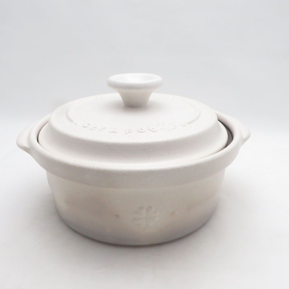 【中古】cera pot セラポット cera pot セラポット 両手鍋 1点 セラミック※IH調理器には非対応 19cm