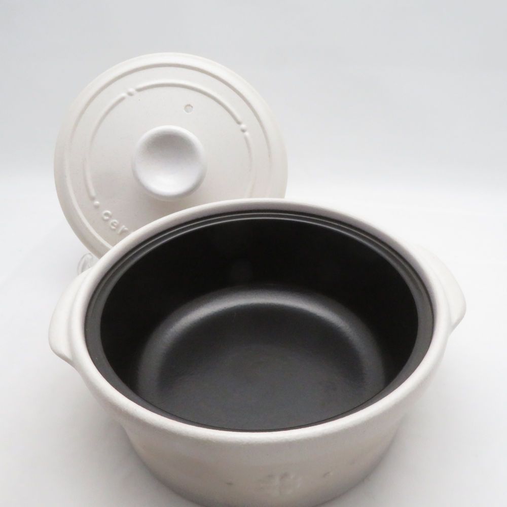 【中古】cera pot セラポット cera pot セラポット 両手鍋 1点 セラミック※IH調理器には非対応 19cm