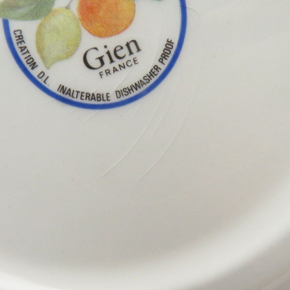 美品 Gien ジアン LA RONDE DES FRUITS 中皿 6枚 プレートセット