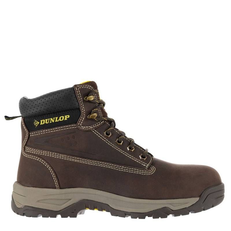 ダンロップ メンズ シューズ ブーツ・レインブーツ Tシャツ キャップ ブーツ Dunlop Safety On Site Steel Toe Cap Safety Boots Brown ブラウン