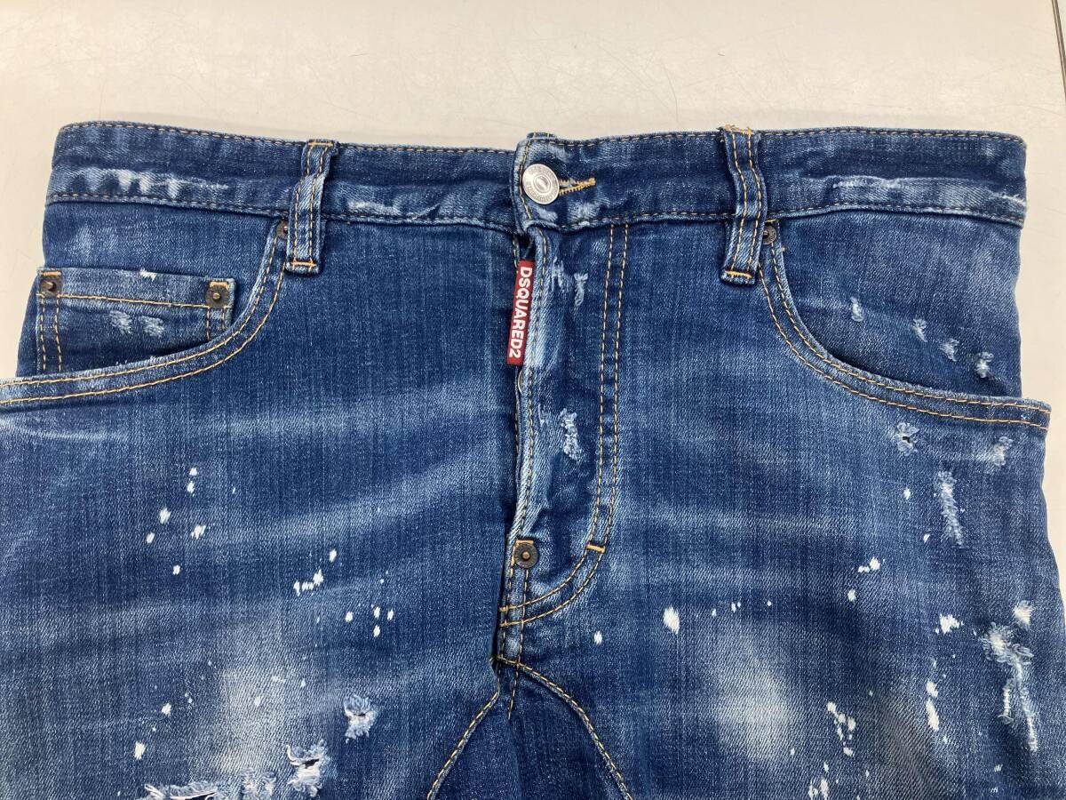 DSQUARED2／ダメージ加工スキニーデニム／02PR/2020/2320/1／44