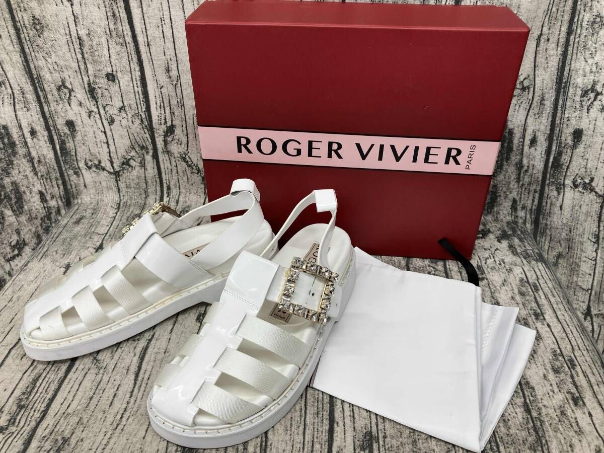 ROGER VIVIER ロジェ ヴィヴィエ サンダル ホワイト 23cm イタリア製