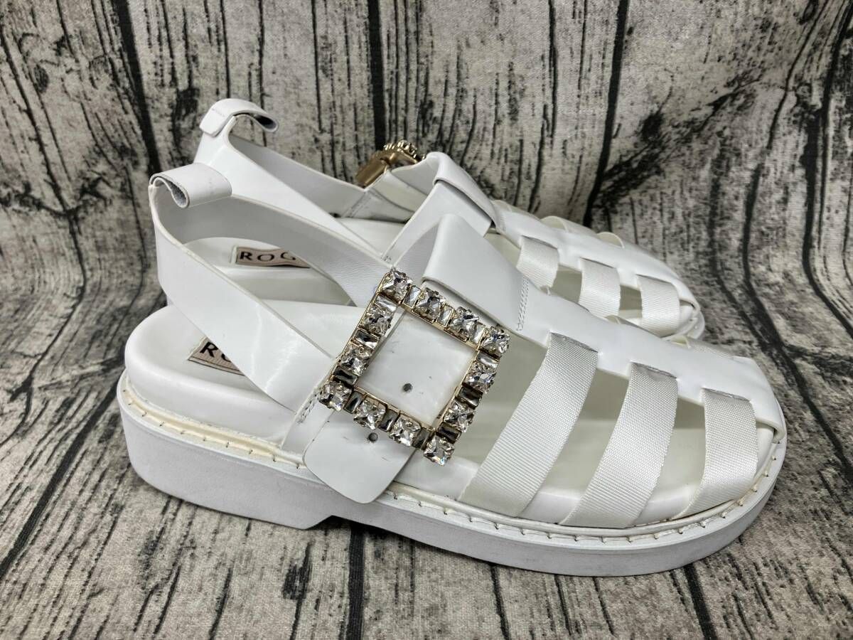 ROGER VIVIER ロジェ ヴィヴィエ サンダル ホワイト 23cm イタリア製