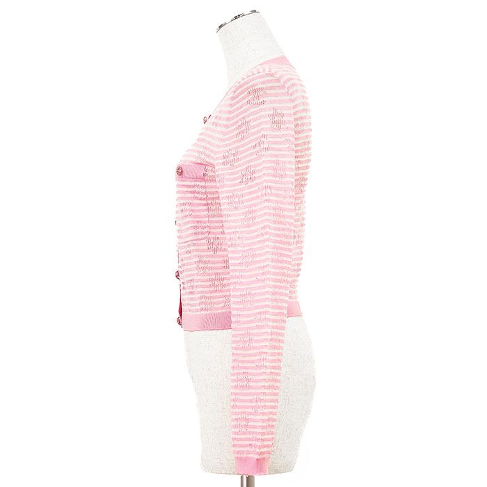 未使用】CHANEL シャネル ニット カーディガン ボーダー サイズ 36