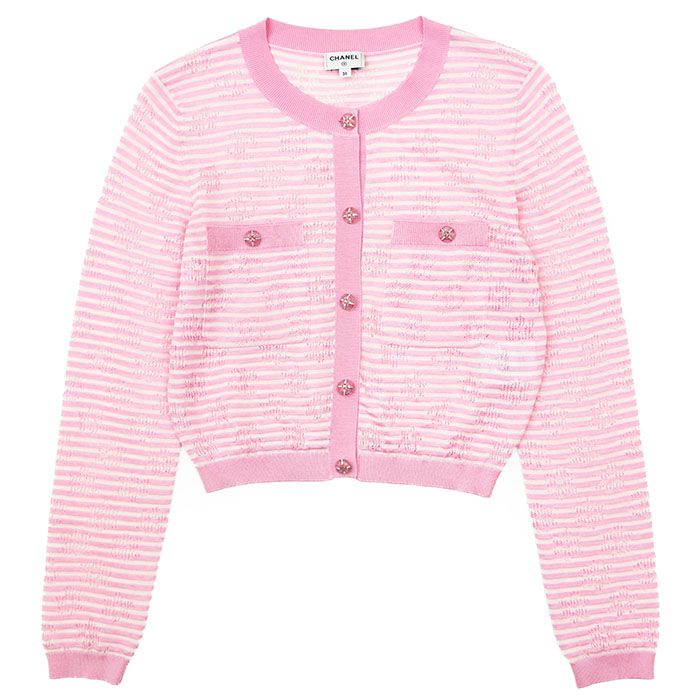 CHANEL BOUTIQUE カーディガン　ボーダー 未使用】CHANEL シャネル ニット カーディガン ボーダー サイズ 36